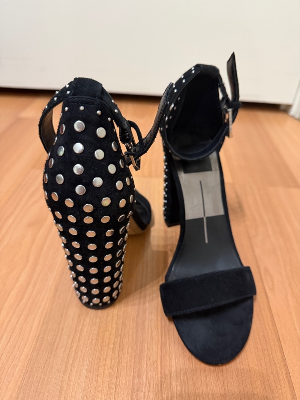 Dolce Vita Black Studded Block Heel Sandals